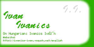 ivan ivanics business card